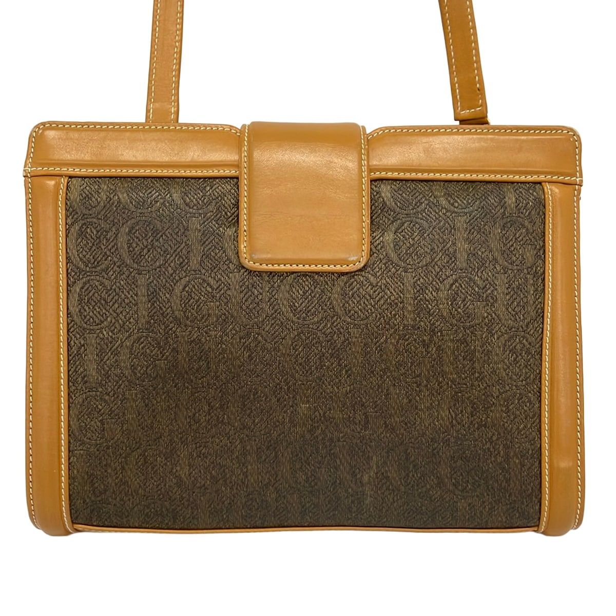 Gucci Shoulder Bag Vintage Gray Light Brown Leather — view 3