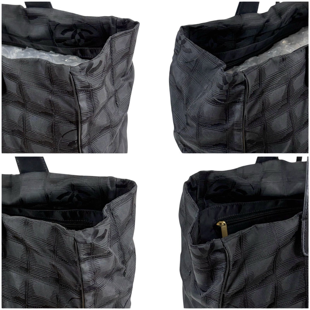 Chanel New Travel Line Tote MM Black Nylon Canvas — view 5