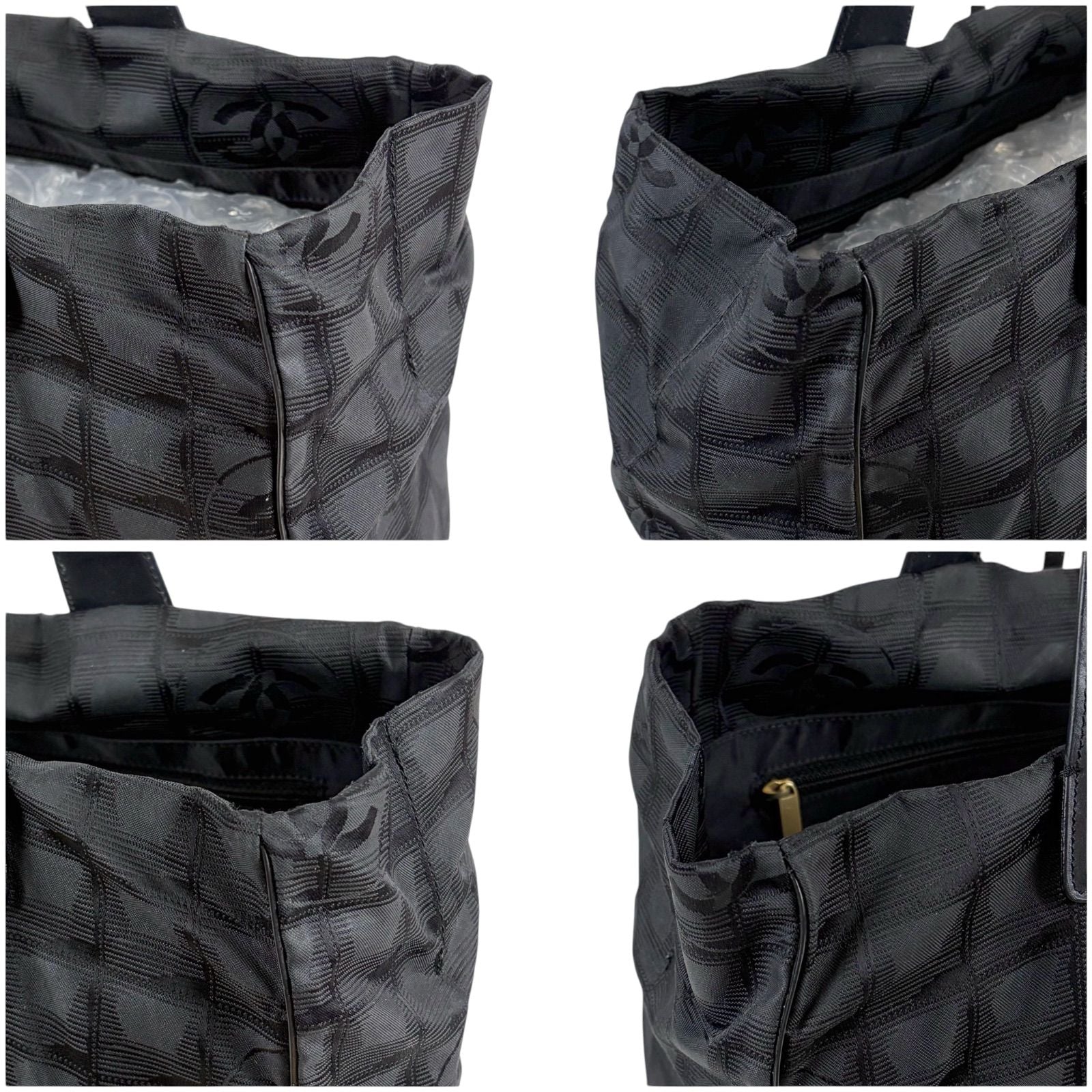 Chanel New Travel Line Tote MM Black Nylon Canvas — view 5