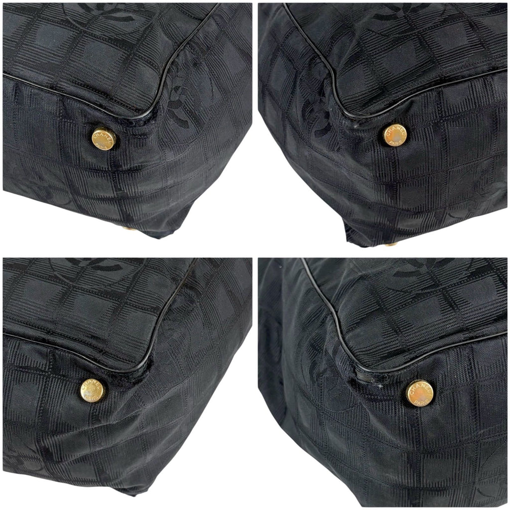 Chanel New Travel Line Tote MM Black Nylon Canvas — view 6