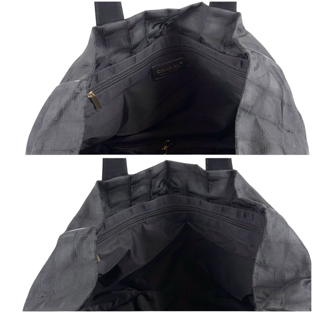 Chanel New Travel Line Tote MM Black Nylon Canvas — view 9