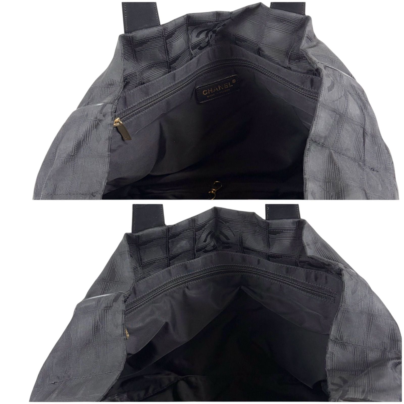 Chanel New Travel Line Tote MM Black Nylon Canvas — view 9