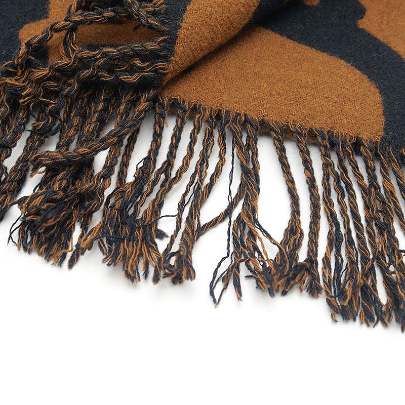 Hermes Book le Camaille Scarf Cashmere Black Brown — view 5