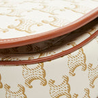 Celine Triomphe Crossbody Shoulder Bag Ivory Brown Leather