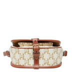 Celine Triomphe Crossbody Shoulder Bag Ivory Brown Leather