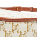 Celine Triomphe Crossbody Shoulder Bag Ivory Brown Leather