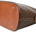 Celine Macadam 2-Way Shoulder Bag Brown Leather