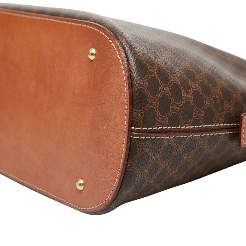 Celine Macadam 2-Way Shoulder Bag Brown Leather