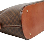 Celine Macadam 2-Way Shoulder Bag Brown Leather