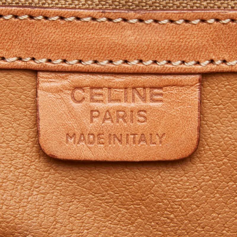 Celine Macadam 2-Way Shoulder Bag Brown Leather