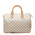 Louis Vuitton Damier Azur Speedy 30 Mini Boston Bag White Leather
