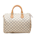 Louis Vuitton Damier Azur Speedy 30 Mini Boston Bag White Leather
