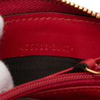 Gucci Sylvie Sherry Line Wallet Zip Around Red Navy Leather