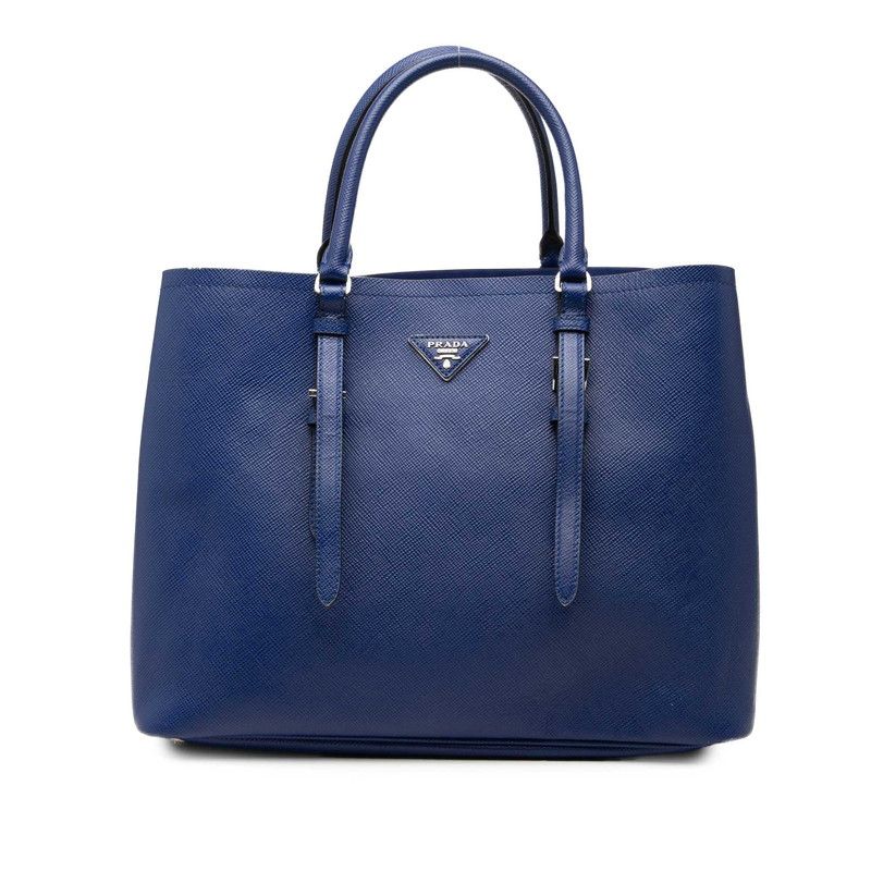 Prada Tote Bag Blue Saffiano Leather