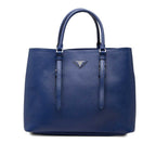 Prada Tote Bag Blue Saffiano Leather