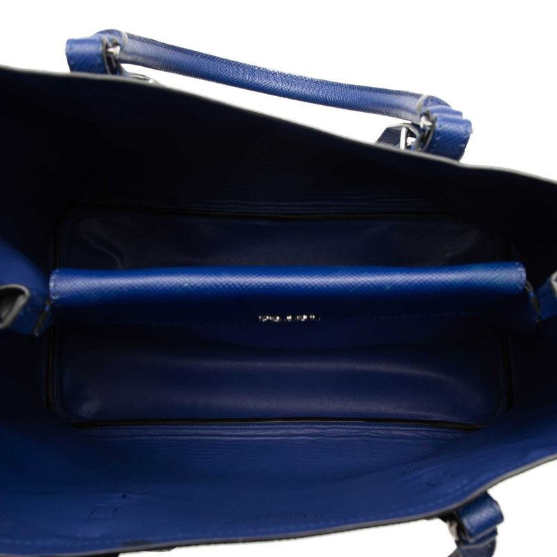 Prada Tote Bag Blue Saffiano Leather