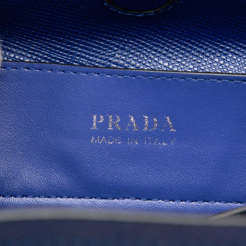 Prada Tote Bag Blue Saffiano Leather