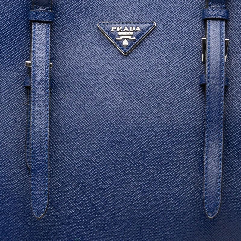 Prada Tote Bag Blue Saffiano Leather