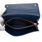 Prada Bifold Wallet Blue Saffiano Leather
