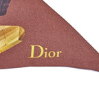 Dior Mizza Crystal Print Scarf Twill Purple Brown Silk