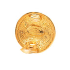 Chanel CC Logo Quilted Round Earrings Gold Plated