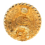 Chanel CC Logo Round Earrings Gold Plated