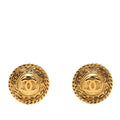 Chanel CC Logo Round Earrings Gold Plated