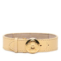 Louis Vuitton Monogram Bracelet Luck Vanilla Beige Gold Leather Plated