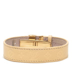 Louis Vuitton Monogram Bracelet Luck Vanilla Beige Gold Leather Plated