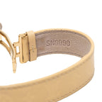 Louis Vuitton Monogram Bracelet Luck Vanilla Beige Gold Leather Plated