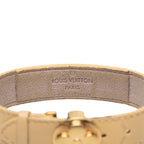 Louis Vuitton Monogram Bracelet Luck Vanilla Beige Gold Leather Plated