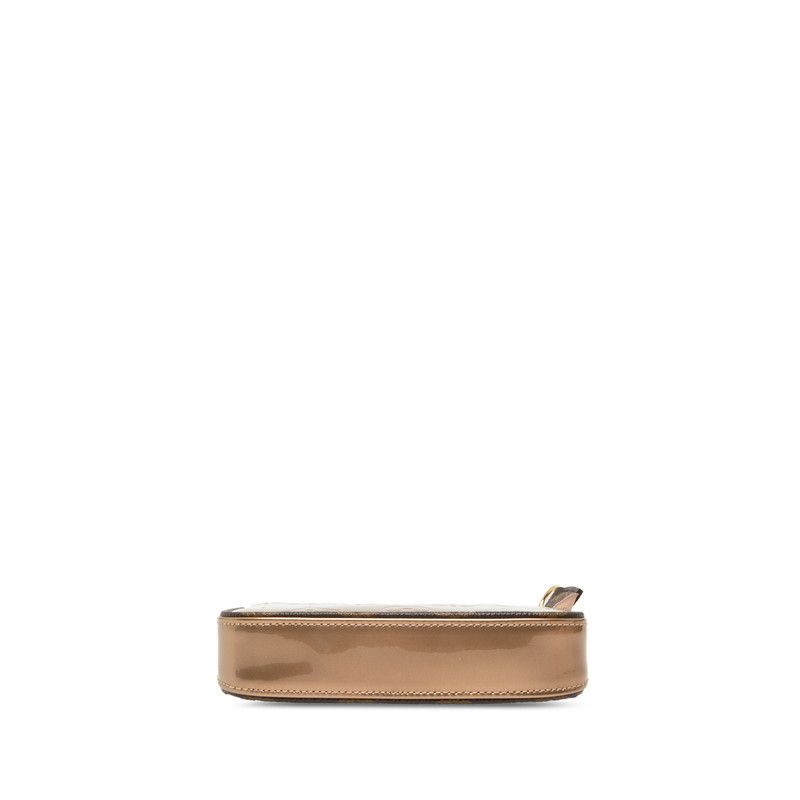 Louis Vuitton Monogram Vernis Mini Pochette Chain Clutch Pouch Rose Gold Patent