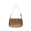 Louis Vuitton Monogram Vernis Mini Pochette Chain Clutch Pouch Rose Gold Patent