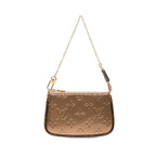 Louis Vuitton Monogram Vernis Mini Pochette Chain Clutch Pouch Rose Gold Patent