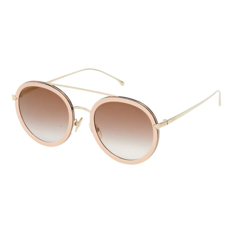 Fendi Double Bridge Sunglasses S Gold Pink Acetate Plated Eyewear