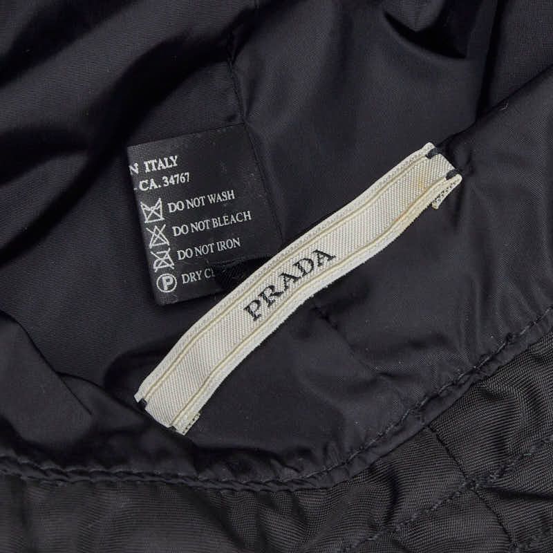 Prada Bucket Hat M Black Red Nylon Patent — view 6
