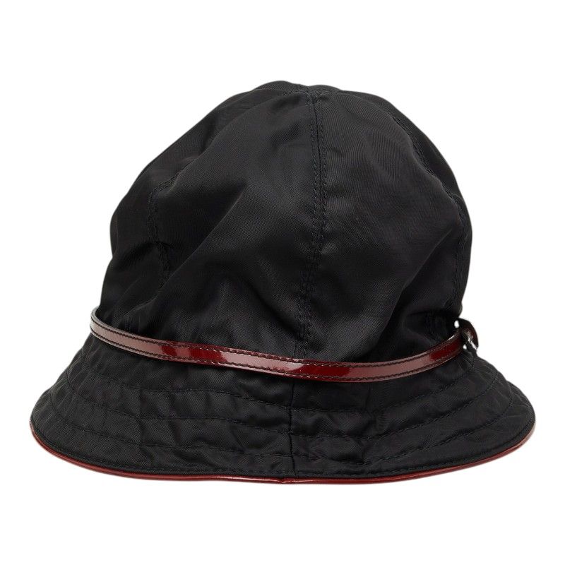 Prada Bucket Hat M Black Red Nylon Patent — view 4