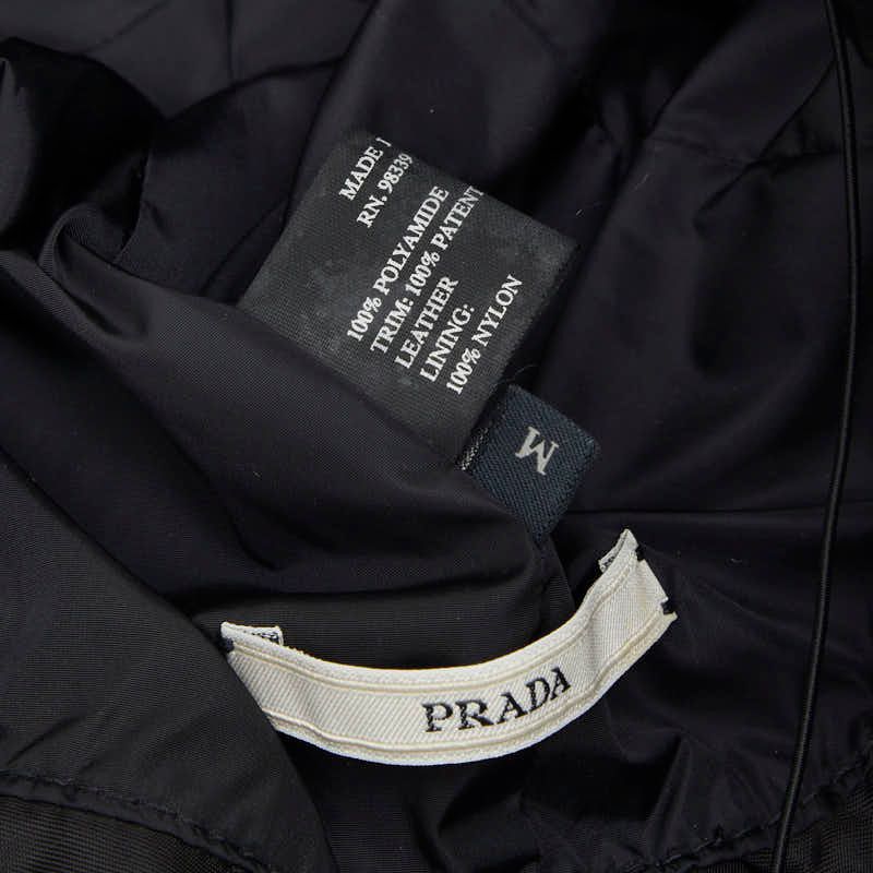 Prada Bucket Hat M Black Red Nylon Patent — view 8