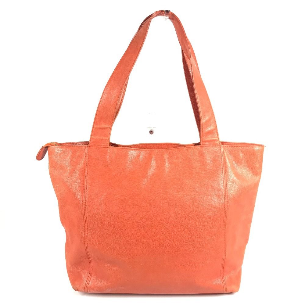 Chanel Shoulder Bag CC Logo Caviar Leather Orange — view 2