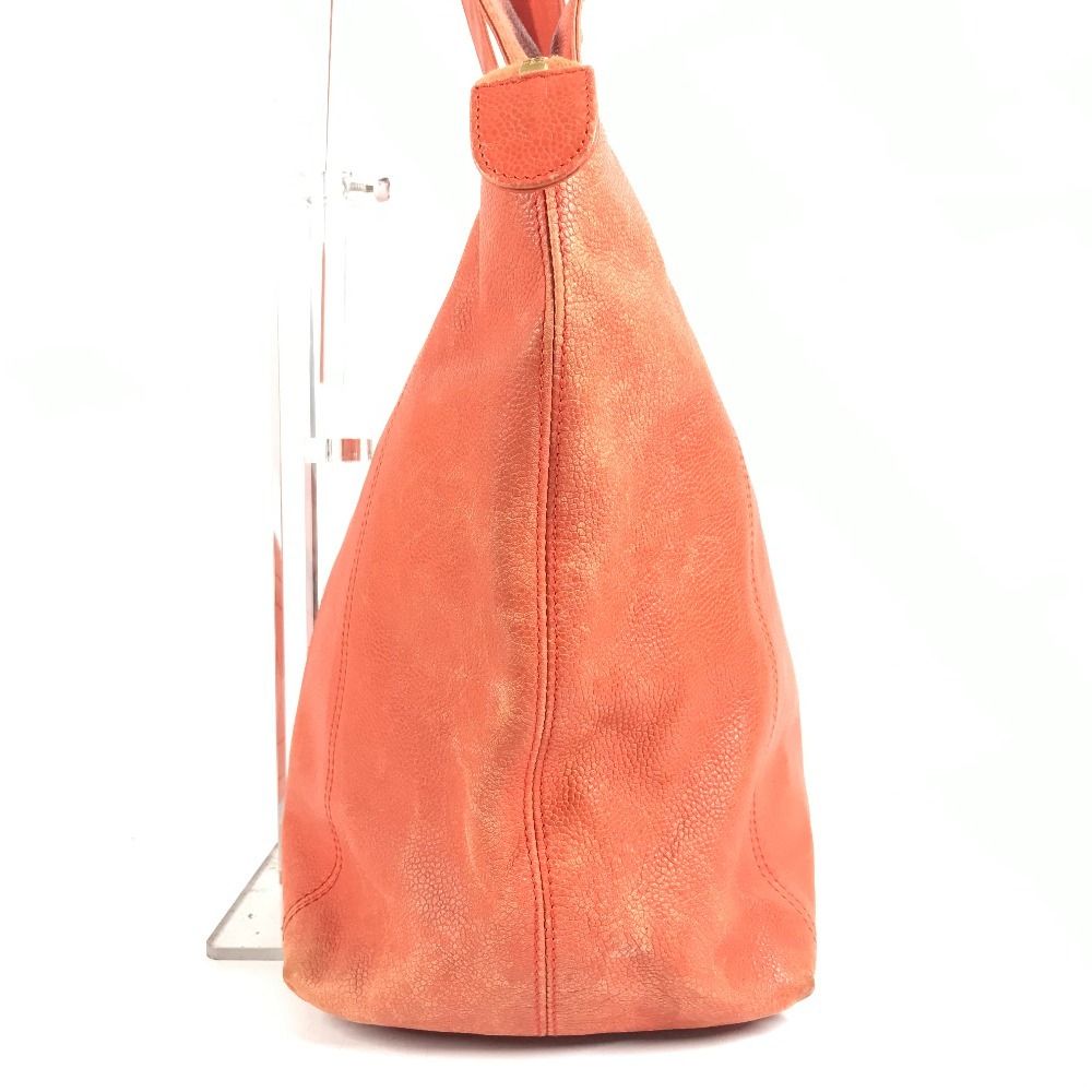 Chanel Shoulder Bag CC Logo Caviar Leather Orange — view 3