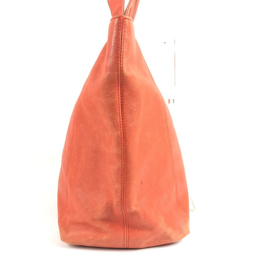 Chanel Shoulder Bag CC Logo Caviar Leather Orange — view 4