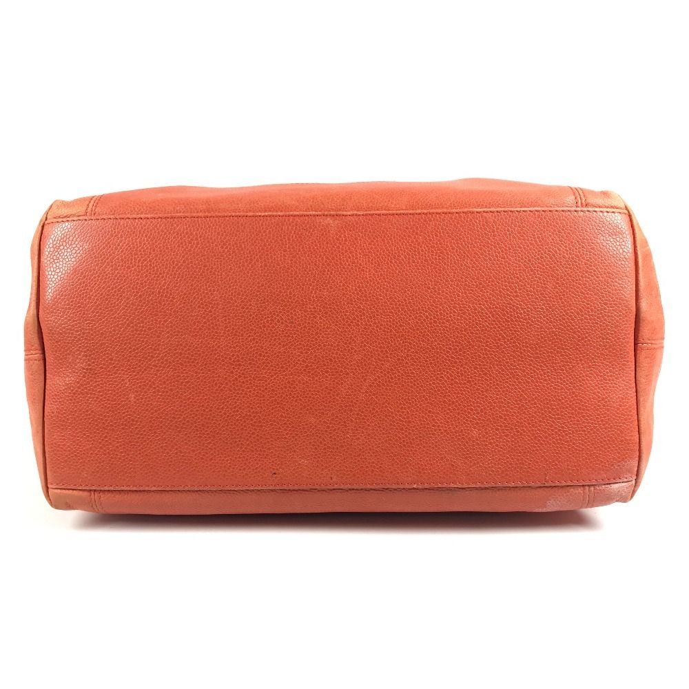 Chanel Shoulder Bag CC Logo Caviar Leather Orange — view 5