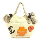 Chanel Handbag CC Logo Jumbo Canvas Beige