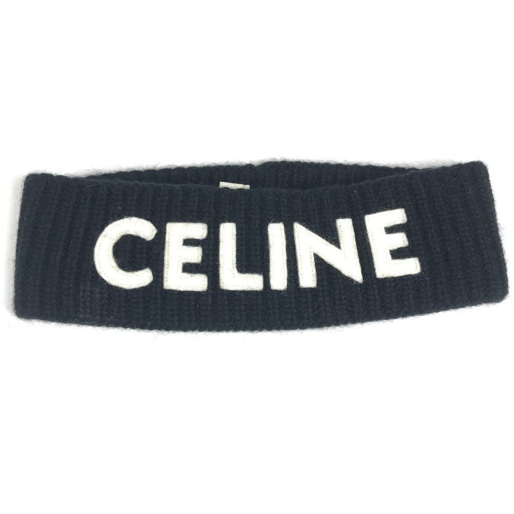 Celine Headband Logo Wool Black