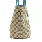 Gucci Shoulder Bag Line GG Logo Canvas Leather Beige — view 3
