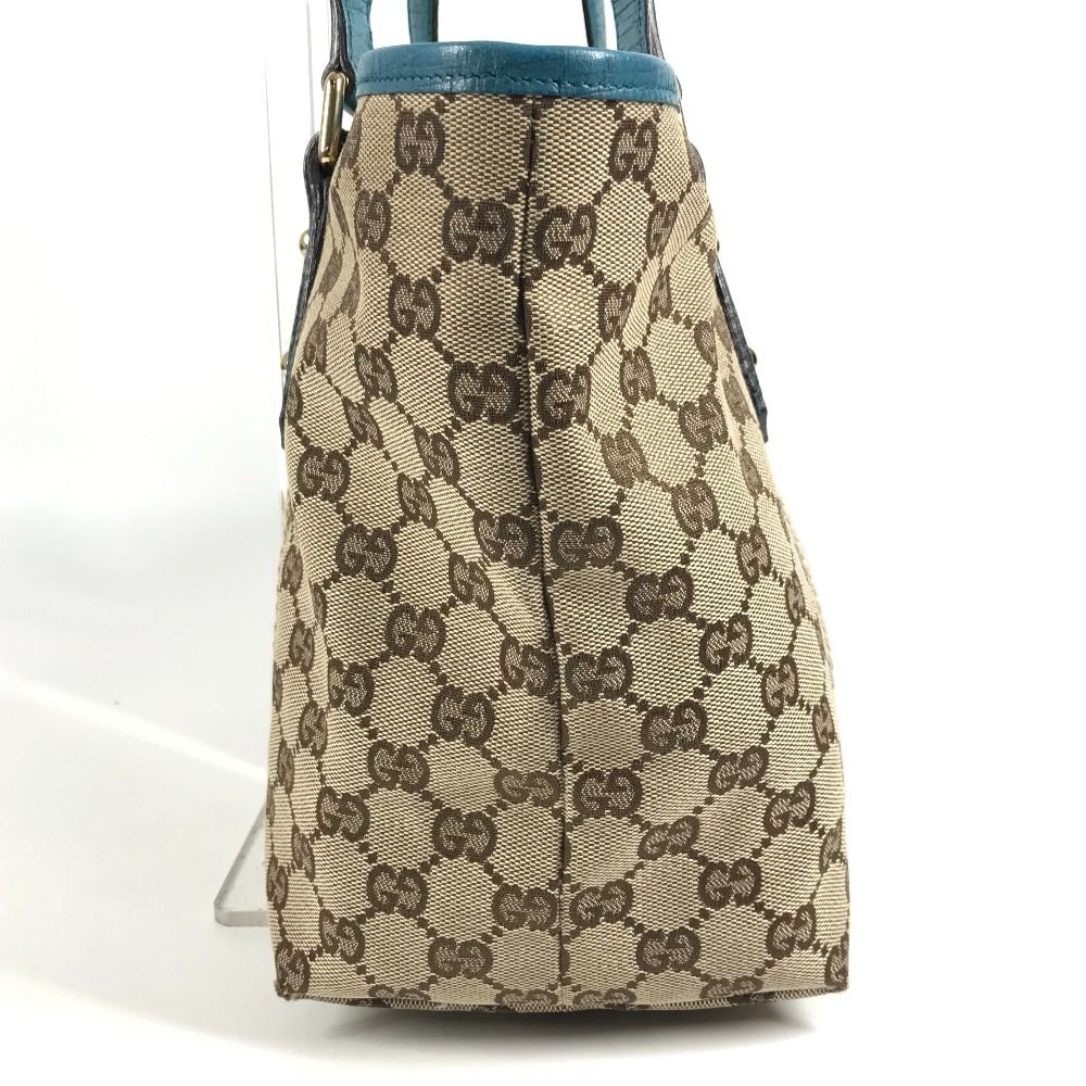 Gucci Shoulder Bag Line GG Logo Canvas Leather Beige — view 5