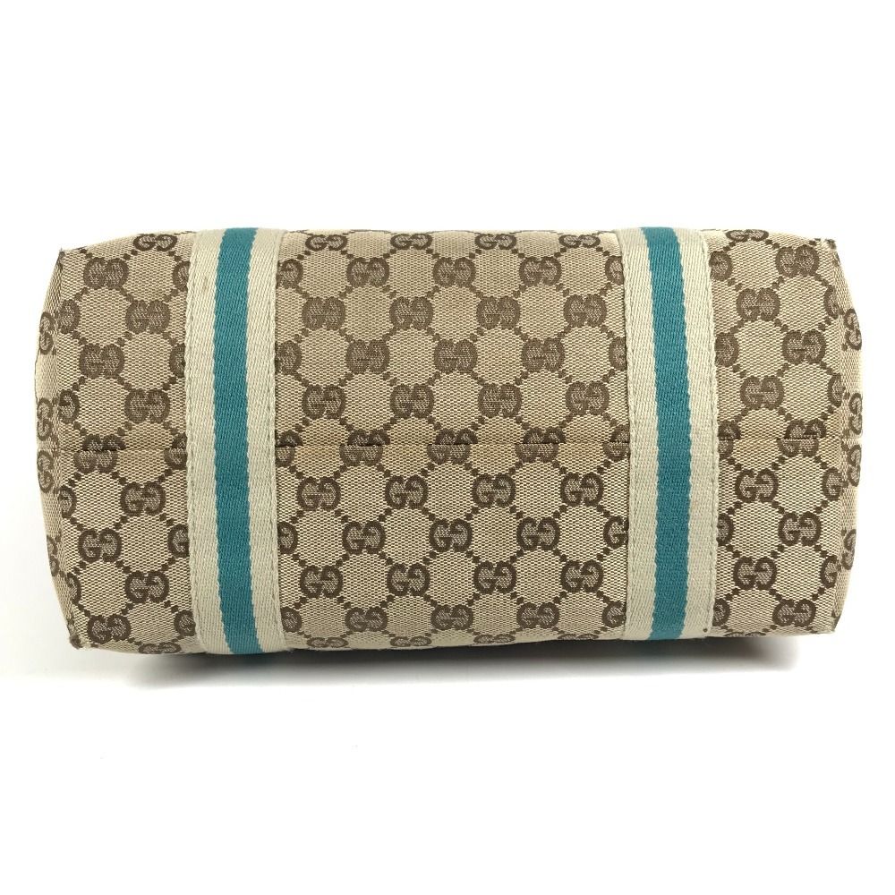 Gucci Shoulder Bag Line GG Logo Canvas Leather Beige — view 6