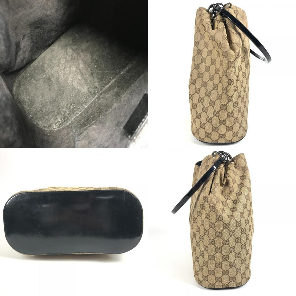 Gucci Shoulder Bag GG Logo Plastic Round Handle 001 Canvas Beige — view 8