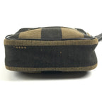 Fendi Shoulder Bag Logo Pecan Leather Canvas Black — view 5