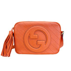 Gucci Shoulder Bag Orange Tassel Interlocking Blanc Crossbody Gold Built in Chip — view 3
